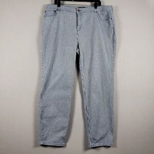 Boden Jeans Womens Sz US 18L Striped The Cambridge Ankle Skimmer Pants Nautical